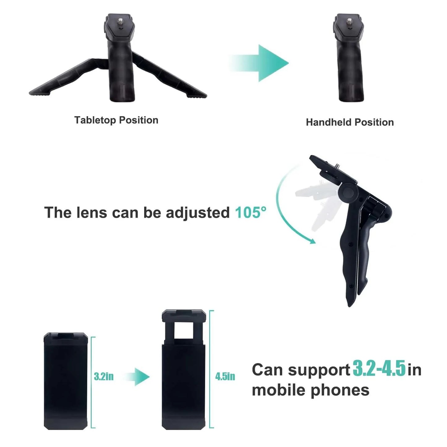 Phone Holder 5 in 1 Vlogging Kit with Lighting Smartphone video kit Microphone LED Salfi Tripod