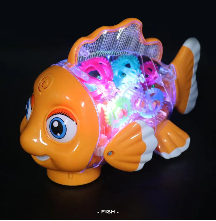 Musical Transparent Fish Toy: Early Educational Fun for Infants"