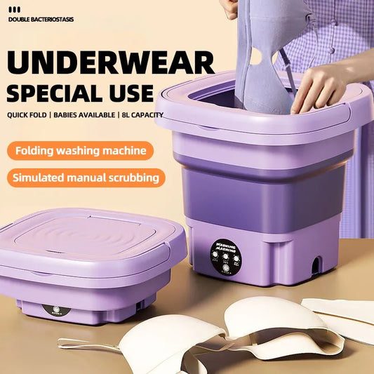 Portable foldable mini washing machine