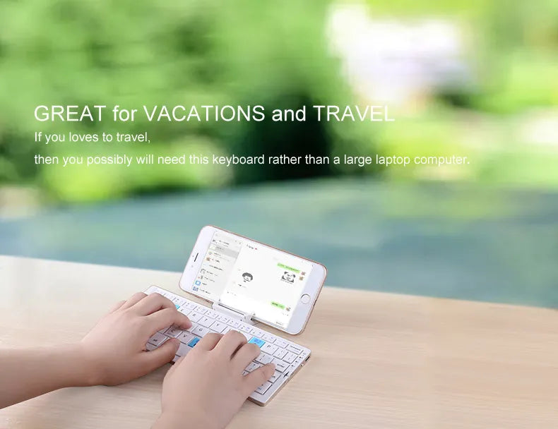 Foldable Bluetooth Keyboard Wireless Bluetooth with Stand for Phone & Tablet