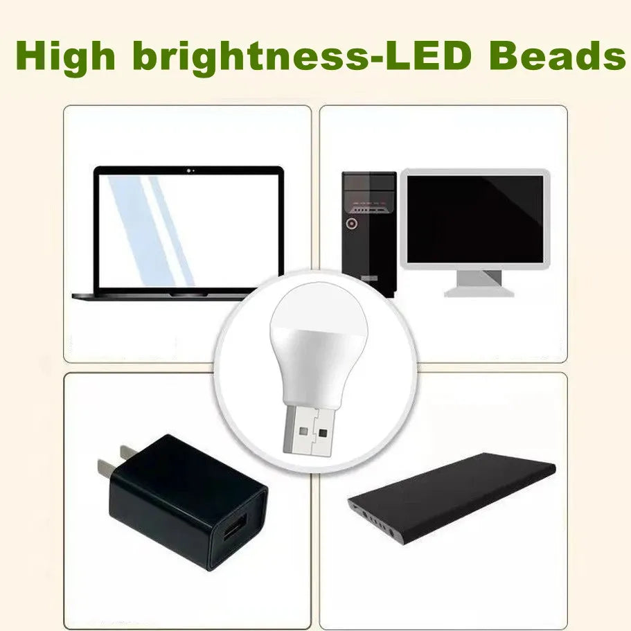 5 Pcs USB LED Plug Lamp 1W Super Bright Eye Protection USB Book Light Computer Mobile