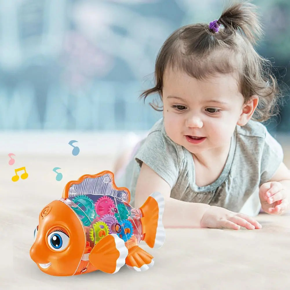 Musical Transparent Fish Toy: Early Educational Fun for Infants"