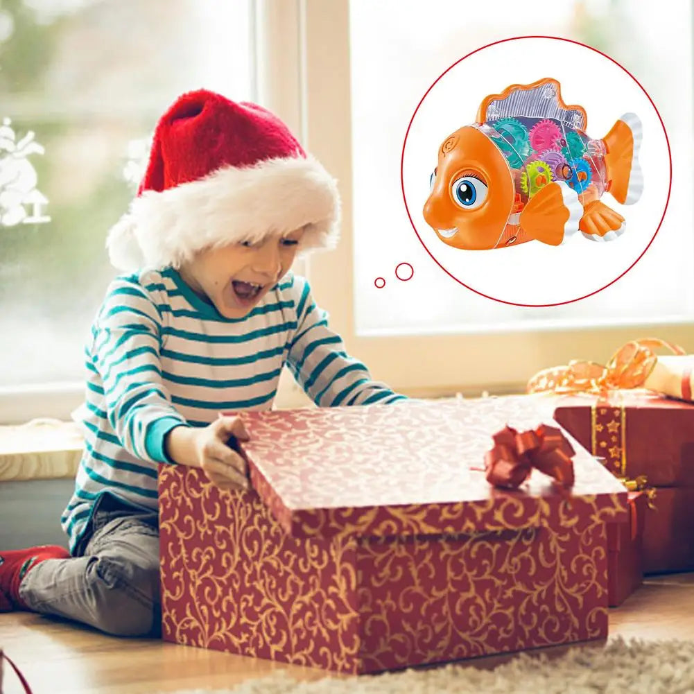 Musical Transparent Fish Toy: Early Educational Fun for Infants"