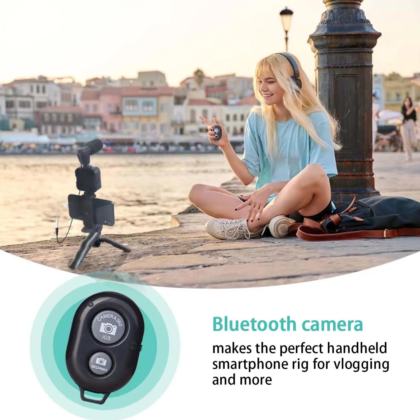 Phone Holder 5 in 1 Vlogging Kit with Lighting Smartphone video kit Microphone LED Salfi Tripod