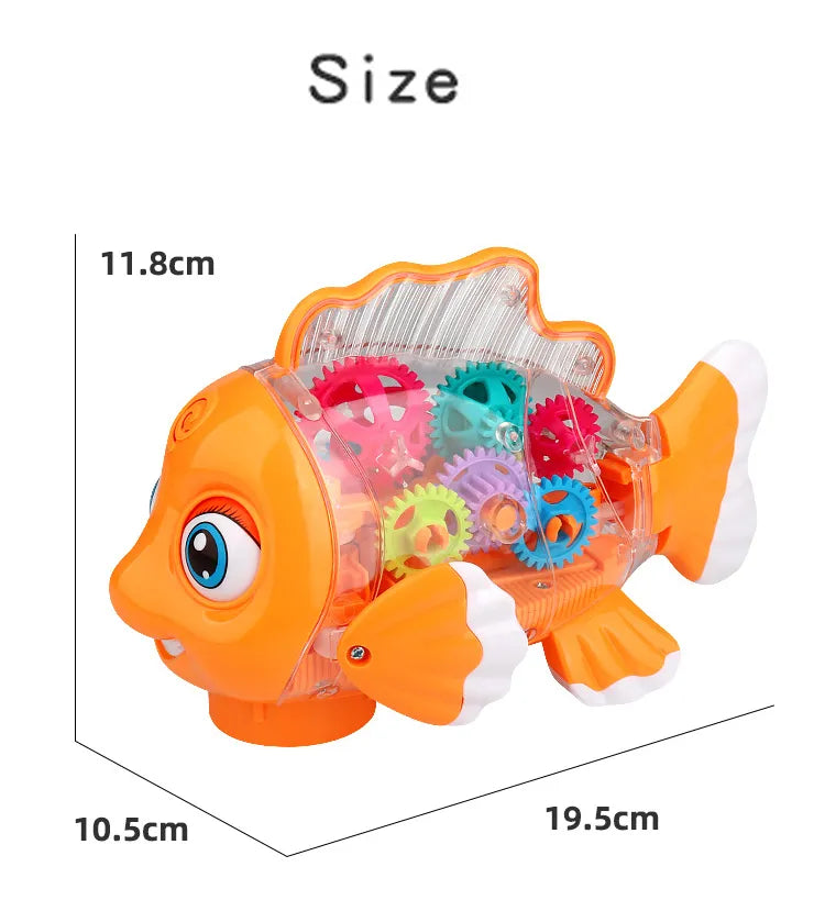 Musical Transparent Fish Toy: Early Educational Fun for Infants"