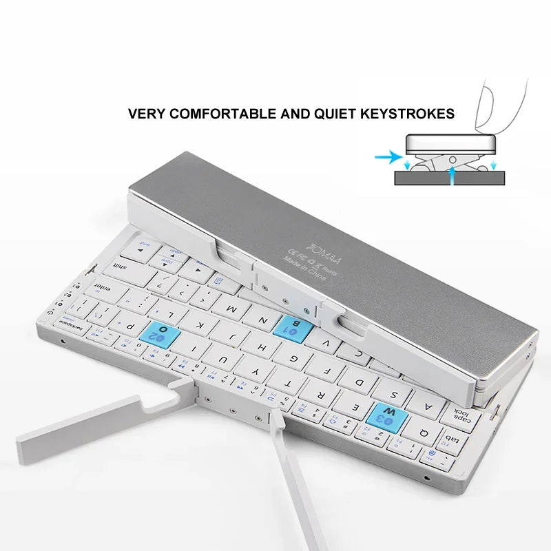 Foldable Bluetooth Keyboard Wireless Bluetooth with Stand for Phone & Tablet