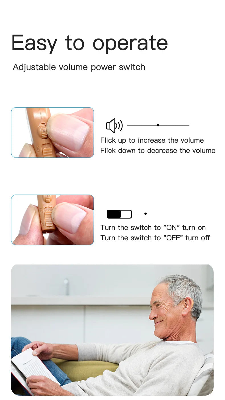 Rechargeable Hearing aid Amplifiers, Personal Sound Amplifier Devices for Seniors