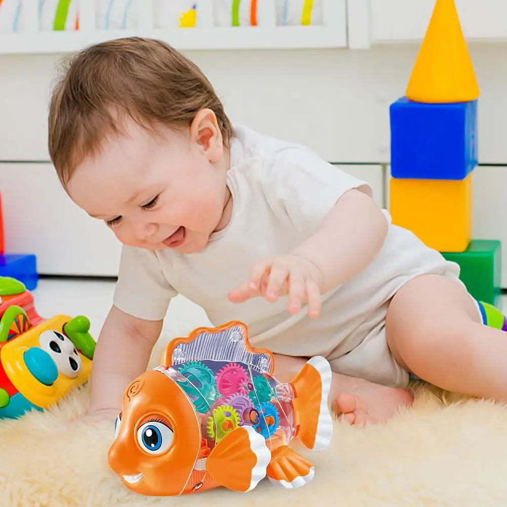 Musical Transparent Fish Toy: Early Educational Fun for Infants"