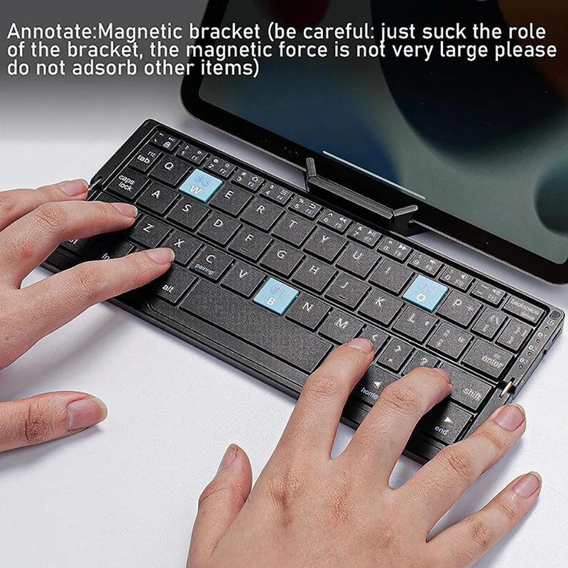 Foldable Bluetooth Keyboard Wireless Bluetooth with Stand for Phone & Tablet
