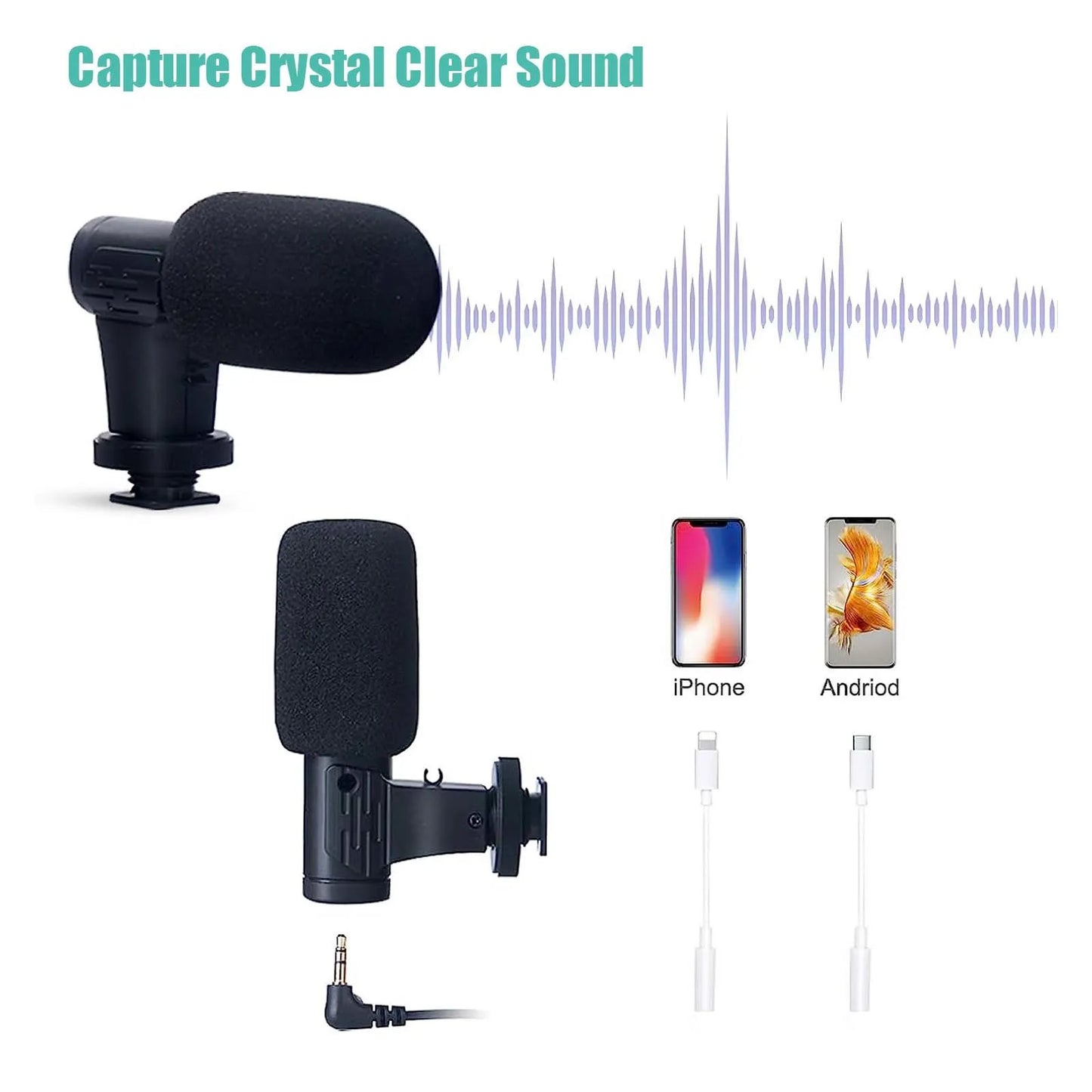 Phone Holder 5 in 1 Vlogging Kit with Lighting Smartphone video kit Microphone LED Salfi Tripod