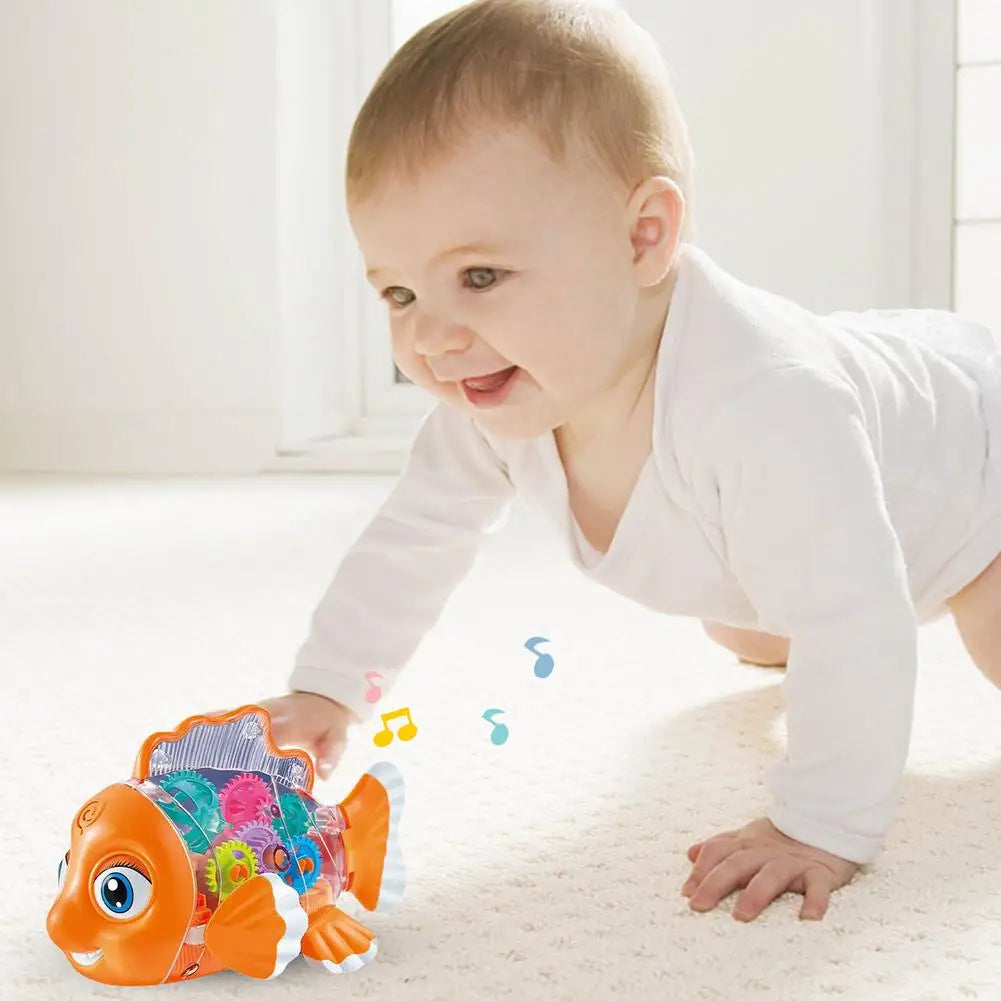 Musical Transparent Fish Toy: Early Educational Fun for Infants"